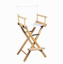Director chair medium natural wood white canvas